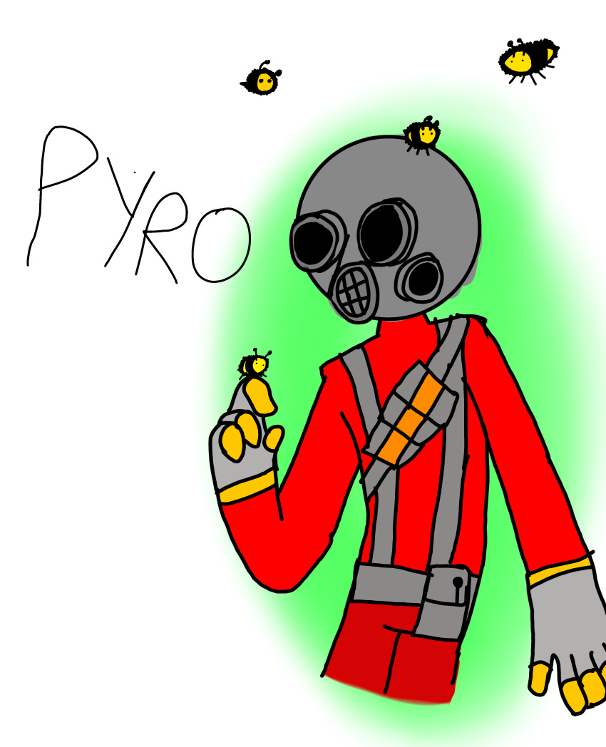 absurd_res arthropod bee foxybros233 gas_mask hi_res holding_object human humanoid hymenopteran insect male mammal mask pyro_(team_fortress_2) solo spring_(season) team_fortress_2 valve