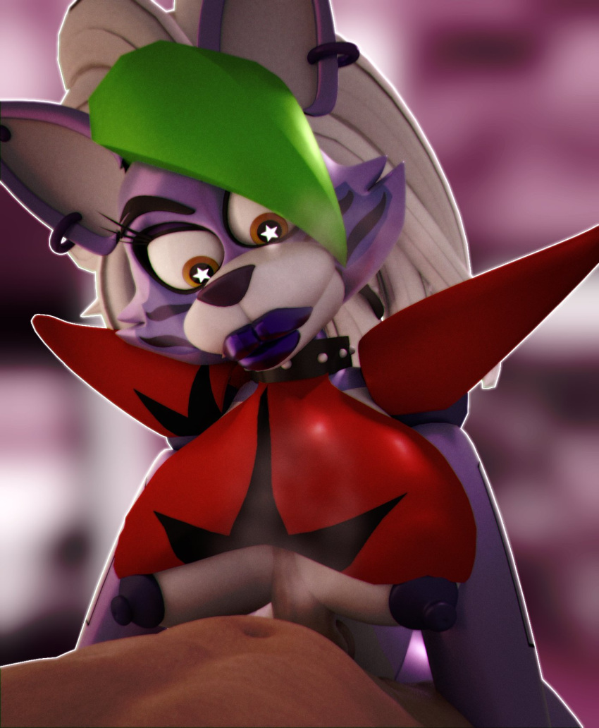 2021 3d_(artwork) animatronic anthro areola armor big_penis black_armor black_clothing black_collar black_nose black_topwear breast_play breasts canid canine canis clothing collar digital_media_(artwork) duo ear_piercing female five_nights_at_freddy's five_nights_at_freddy's:_security_breach genitals green_hair hair hi_res lips long_hair looking_at_genitalia looking_at_penis machine male male/female mammal multicolored_armor multicolored_body multicolored_hair navel nipples penis piercing pupils purple_areola purple_body purple_ears purple_lips purple_nipples rckke red_armor red_clothing red_topwear robot roxanne_wolf_(fnaf) scottgames sex shoulder_guards star star_eyes steel_wool_studios tan_body tan_skin titfuck topwear two_tone_armor two_tone_body two_tone_hair white_body white_hair white_pupils wolf yellow_eyes