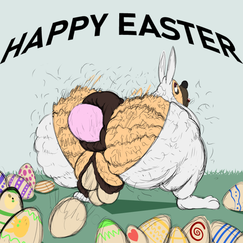 2023 absurd_res anal anal_penetration anthro anus big_anus big_butt big_pussy bodily_fluids body_hair bunny_costume butt butt_hair canid canine canis cellulite clothed clothing colored costume digital_drawing_(artwork) digital_media_(artwork) domestic_dog easter easter_egg egg egg_from_ass egg_from_pussy elderly_anthro elderly_female female genital_fluids genitals grannybase grass hairy hi_res holidays huge_anus huge_butt huge_hips huge_thighs humanoid_genitalia hyper hyper_anus hyper_butt hyper_genitalia hyper_pussy loose_hair mammal mary_mabuff mature_anthro mature_female molosser motion_lines nude old open_mouth overweight overweight_female oviposition partially_clothed penetration plant pubes pug pussy pussy_juice saggy_ass saggy_pussy shaking_butt shedding simple_background sketchdragone small_molosser solo spread_legs spreading standing stray_pubes thick_thighs toy_dog twerking vaginal vaginal_penetration wet wide_hips