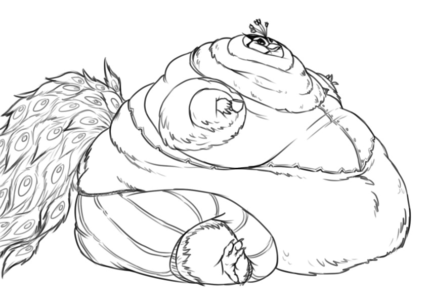 anthro avian avian_feet beak belly big_belly big_butt bird black_and_white butt chubby_cheeks claws clothed clothing container cup double_chin fat_rolls feathers galliform hi_res holding_container holding_cup holding_object male monochrome moobs morbidly_obese morbidly_obese_anthro morbidly_obese_male neck_rolls obese obese_anthro obese_male overweight overweight_anthro overweight_male peacock_feather peafowl percival_crestfeather phasianid simple_background sitting solo sugarboy talons thick_thighs white_background