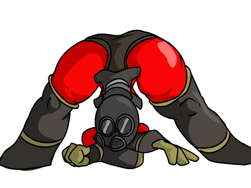 ambiguous_gender anonymous_artist boots clothing digital_drawing_(artwork) digital_media_(artwork) footwear gas_mask gloves handwear hi_res humanoid jack-o'_pose latex mask pose pyro_(team_fortress_2) solo team_fortress_2 thick_thighs valve