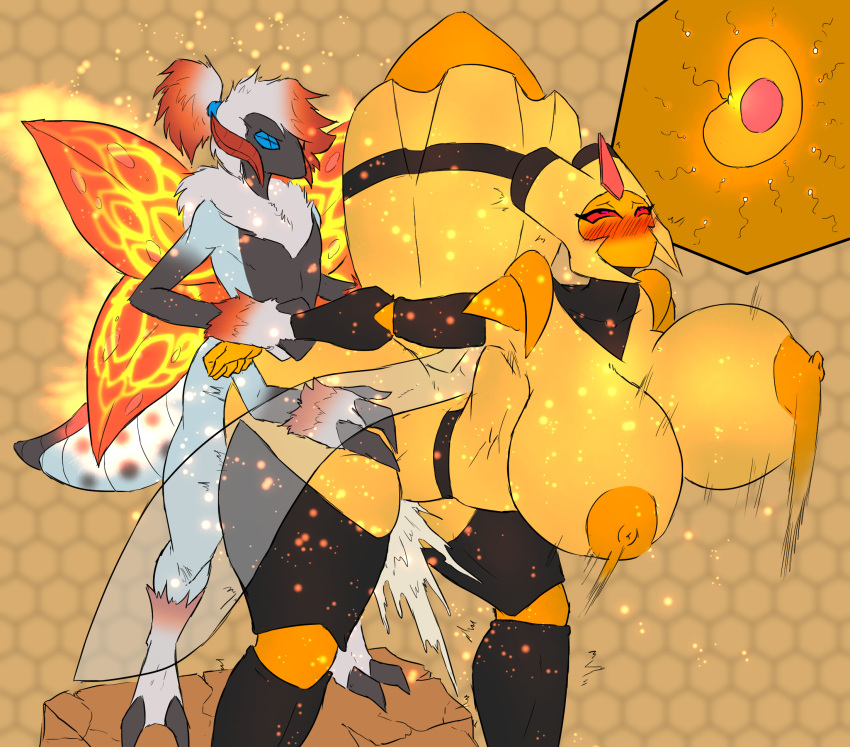 4_arms anthro arm_pull big_breasts blush bodily_fluids breasts cum cum_in_pussy cum_inside duo embers excessive_cum excessive_genital_fluids female from_behind_position fucked_silly generation_4_pokemon generation_5_pokemon genital_fluids glowing glowing_markings hi_res impregnation internal male male/female markings multi_arm multi_limb nevan_nedall_(colorist) nintendo ovum penetration penile penile_penetration penis_in_pussy pokemon pokemon_(species) prison_guard_position sex size_difference small_dom_big_sub thelionfish vaginal vaginal_penetration vespiquen volcarona wings
