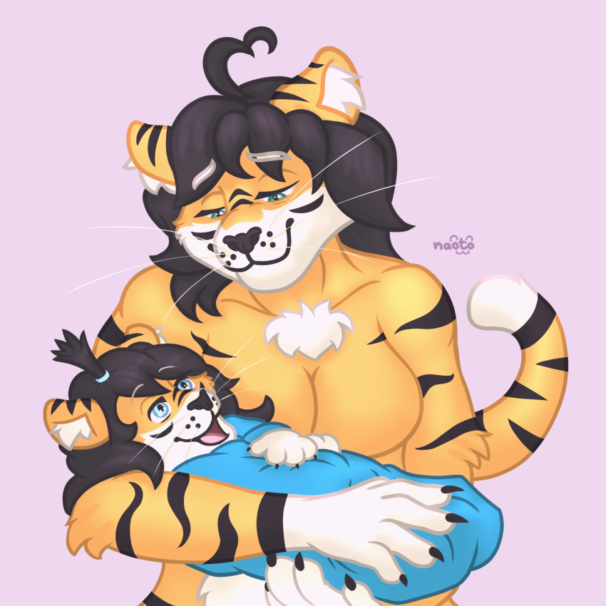 animal_humanoid anthro baby duo felid felid_humanoid female hi_res humanoid male male/female mammal mammal_humanoid mother mother_and_child mother_and_son naoto pantherine pantherine_humanoid parent parent_and_child son stripes tiger tiger_humanoid young