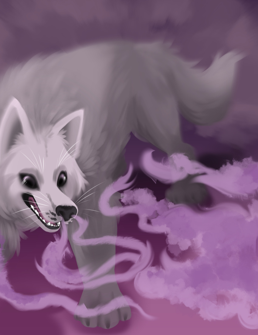 2023 absurd_res canid canine canis feral hi_res mammal nose painting_(artwork) raow raow_ttrpg scent smoke starwolfskin traditional_media_(artwork) wolf zgf_art zgf_gaming