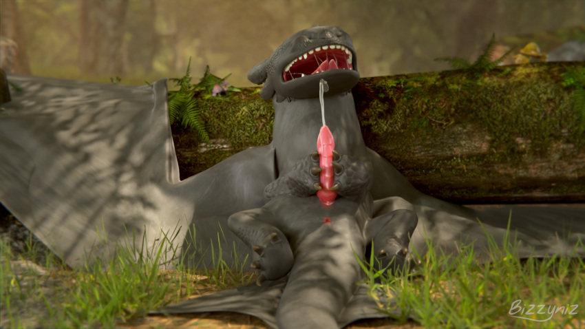 16:9 2023 3d_(artwork) animal_genitalia animal_penis anus bizzyniz black_body black_scales bodily_fluids cum cum_on_face cum_on_self detailed digital_media_(artwork) dragon dreamworks drooling ejaculation eyes_closed forest genital_fluids genitals grass hi_res how_to_train_your_dragon leaning leaning_back leaning_on_tree lying male masturbation on_back orgasm outside penile penile_masturbation penis plant red_anus red_penis rock saliva saliva_on_tongue saliva_string scales signature solo spread_wings tail teeth tongue tongue_out toothless tree watermark widescreen wings