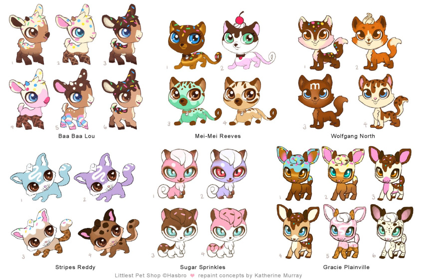 2_horns ambiguous_gender antlers bovid candy caprine cherry chibi chocolate collar collar_only curled_tail deer dessert domestic_cat english_text facial_markings felid feline felis feral food food_creature food_hair forehead_markings fruit fur group hasbro head_markings head_tuft hi_res hooves horn ice_cream ice_cream_creature katherine_murray littlest_pet_shop living_candy living_chocolate m&amp;m's mammal markings mars_incorporated nude plant sheep sitting spots spotted_body spotted_fur sprinkles style_parody tail tail_markings text tuft