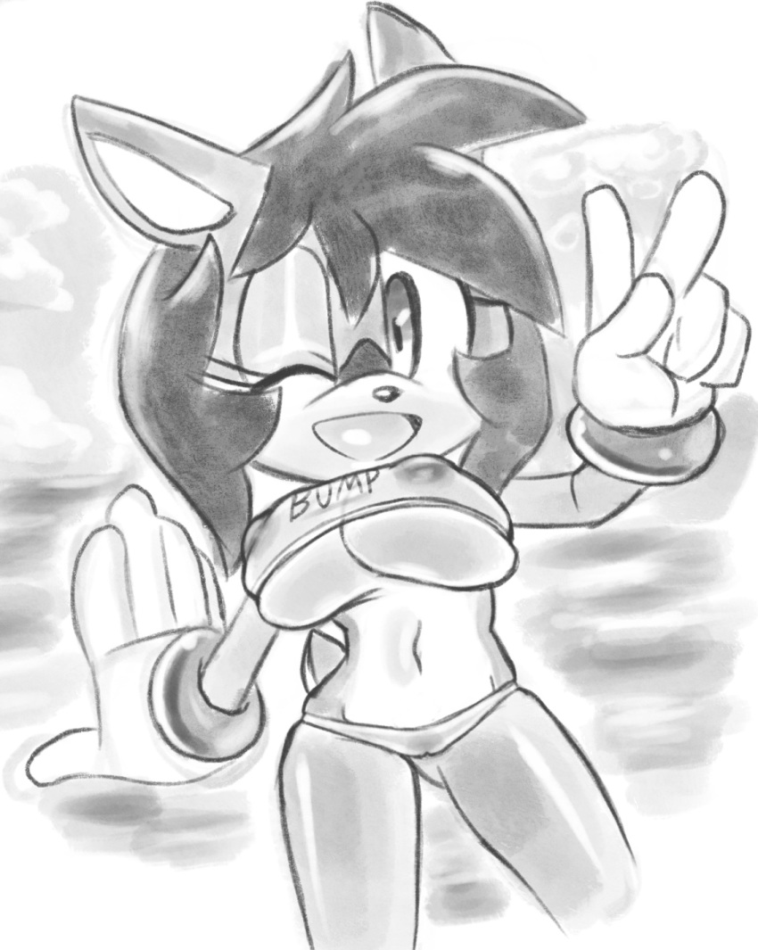 4chan anthro big_breasts breasts bump_the_deer camel_toe clothed clothing cloud deer digital_media_(artwork) eyelashes fan_character female fur gesture gloves hair handwear hi_res icydirtball looking_at_viewer male male/female mammal monochrome nipples open_mouth sega sketch skindentation smile solo sonic_the_hedgehog_(series) sthg tail text v_sign water