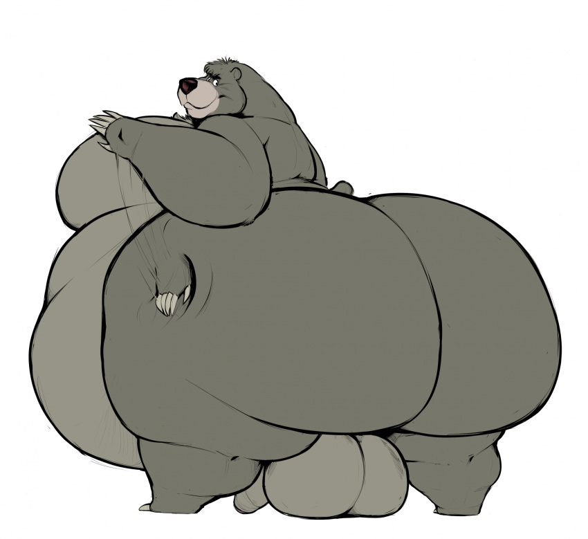 2023 anthro balls baloo bear belly big_balls big_belly big_butt big_moobs butt butt_slap claws disney fur genitals heftyotter hi_res huge_butt humanoid_genitalia humanoid_penis hyper hyper_belly hyper_butt hyper_moobs looking_at_viewer looking_back male mammal moobs morbidly_obese morbidly_obese_anthro morbidly_obese_male nude obese obese_anthro obese_male overweight overweight_anthro overweight_male penis rear_view side_belly side_moob slap smile smiling_at_viewer solo standing the_jungle_book