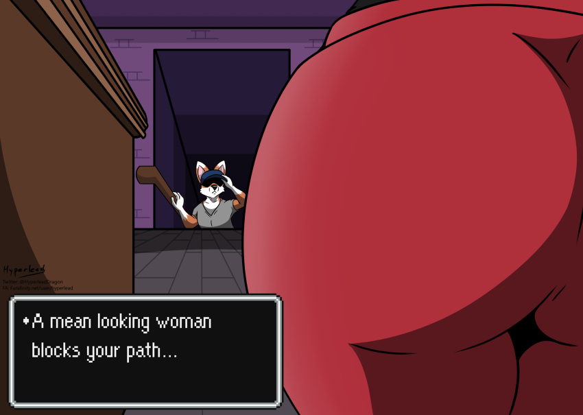 big_butt bottomwear butt butt_focus canid canine clothing curvy_female curvy_figure digital_drawing_(artwork) digital_media_(artwork) duo earthbound_(series) female female_focus fox hi_res hotpants human hyperlead male male/female mammal nintendo shorts thick_thighs videogame_setting voluptuous_female wide_hips