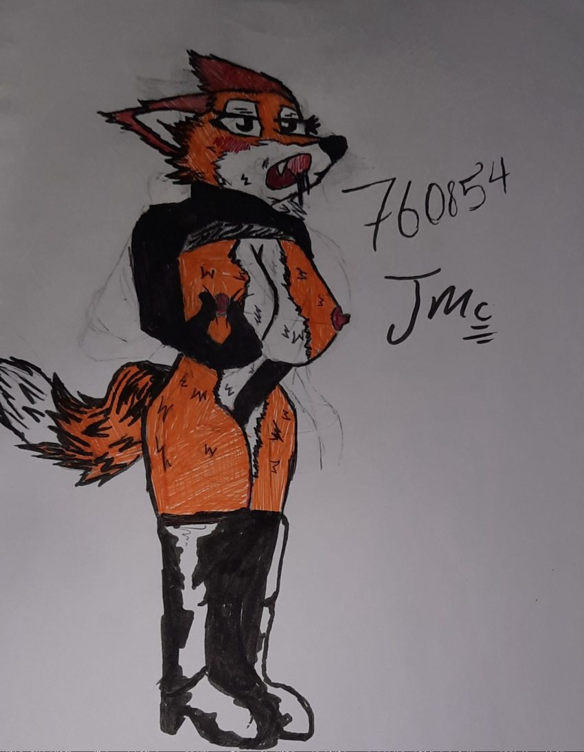 animal_humanoid anthro bedroom_eyes big_breasts black_clothing black_shirt black_topwear bodily_fluids breast_fondling breast_grab breast_pinch breast_play breasts canid canid_humanoid canine canine_humanoid clothing drooling fantastic_mr._fox felicity_fox female fondling footwear fox fox_humanoid fox_tail hand_on_breast hi_res high_heels humanoid mammal mammal_humanoid masturbation mature_female narrowed_eyes open_mouth pantsless red_fox rolled_up_shirt saliva seductive shirt solo topwear vaginal vaginal_masturbation