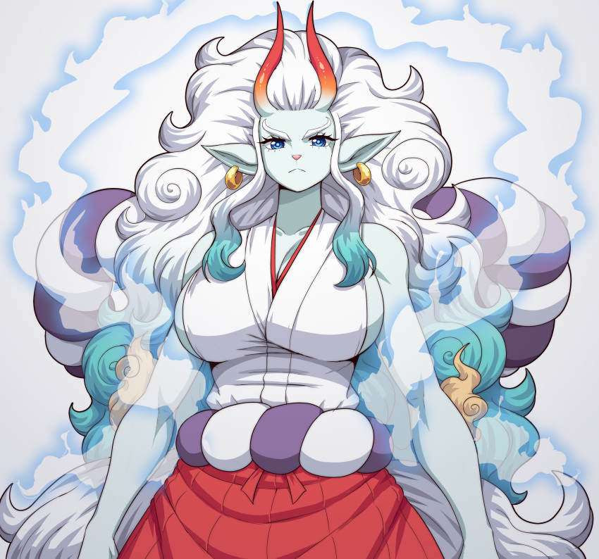 2023 :&lt; absurd_res anthro anthrofied asian_mythology belt big_breasts big_hair biped blue_eyes blue_fire blue_hair bottomwear breasts cleavage clothed clothing colored colored_fire demon digital_media_(artwork) ear_piercing ear_ring east_asian_mythology elemental_manipulation eyelashes female fire fire_manipulation front_view frown fully_clothed fur glistening glistening_eyes hair half-length_portrait hi_res horn huge_breasts japanese_mythology long_hair looking_at_viewer magic mammal monotone_body monotone_ears monotone_fur multicolored_hair mythology one_piece oni piercing pink_nose plunging_neckline portrait pupils red_bottomwear red_clothing red_horn red_skirt ring_piercing shaded shirt simmsy simple_background skirt solo standing topwear two_tone_hair wavy_hair white_background white_body white_clothing white_ears white_fire white_fur white_hair white_inner_ear white_pupils white_shirt white_topwear yamato_(one_piece) yokai