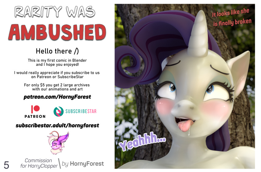 absurd_res ahegao anthro blush drooling_tongue equid equine female friendship_is_magic hair hasbro hi_res horn hornyforest horse looking_pleasured mammal my_little_pony open_mouth pony rarity_(mlp) solo tongue tongue_out unicorn