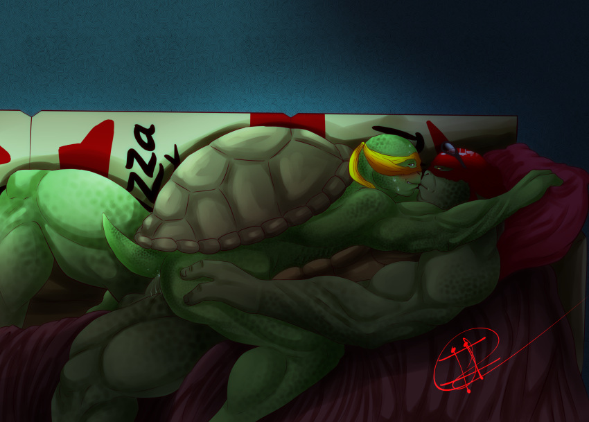 anal anthro biceps duo green_body green_skin hi_res incest_(lore) levana male male/male michelangelo_(tmnt) muscular muscular_anthro muscular_male pizza_hut raphael_(tmnt) reptile scalie shell teenage_mutant_ninja_turtles teenage_mutant_ninja_turtles_(2014) turtle turtle_shell