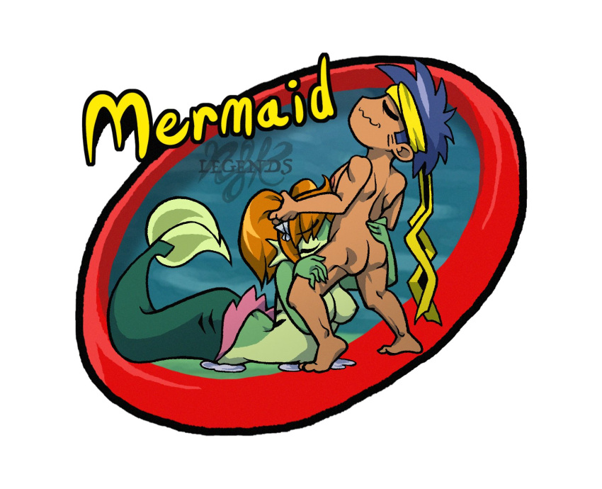 bolo_(shantae) chibi fellatio hetero highres legendsnjk mermaid mermaid_(shantae) monster_girl nude oral shantae_(series) twintails