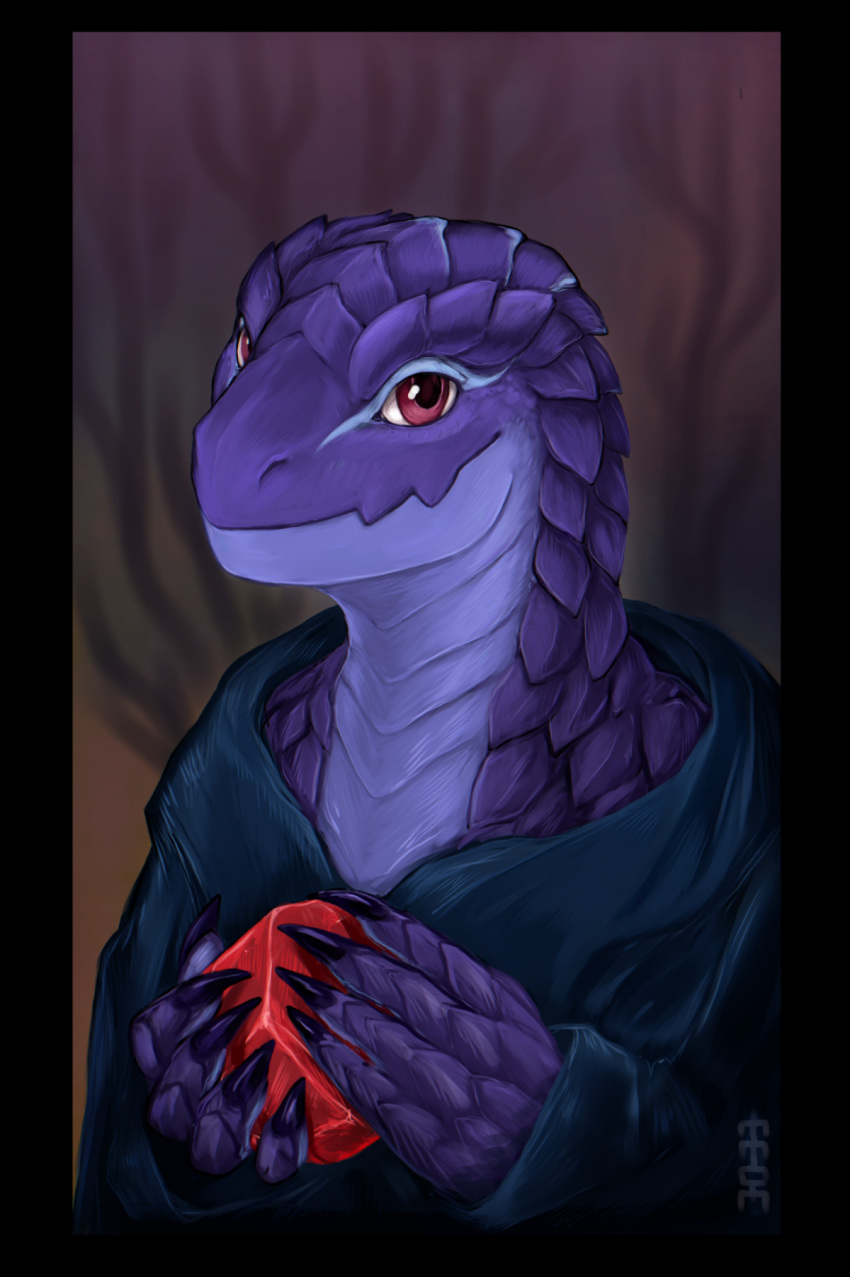 3033 anthro bust_portrait eyebrows facial_scales female filia_(offline_user) hi_res lizardman lizardman_(overlord) markings overlord_(series) portrait reptile scale_eyebrows scales scalie solo stare tattoo tribal tribal_markings tribal_tattoo