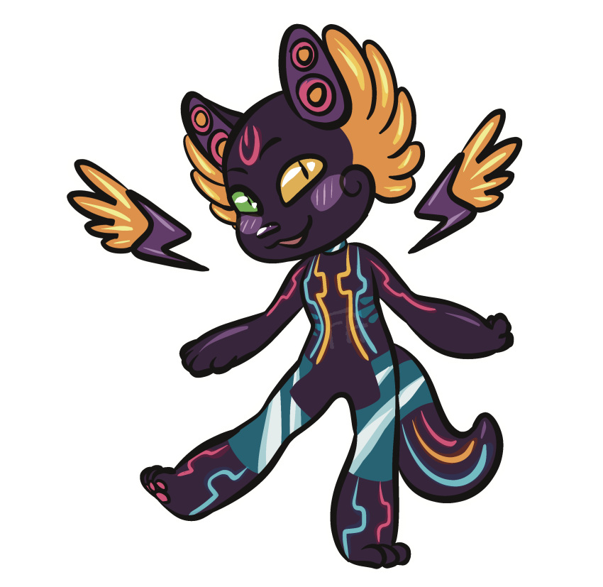 absurd_res alpha_channel anthro artist_name canid canine chibi cyberpunk digital_media_(artwork) faelinalive glowing glowing_markings head_wings hi_res humanoid male mammal markings model_sheet shaded simple_background simple_shading smile solo speaker_ears transparent_background wings