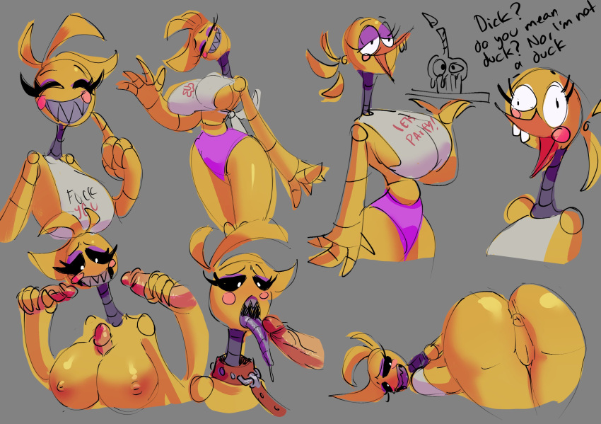 animatronic anthro anus avian beak beakless bent_over bib big_breasts big_butt bird black_eyes blush braless breasts butt chicken clothed clothing collar colored colored_sketch curvy_figure disembodied_penis eyelashes eyes_closed eyeshadow feather_hands feathers female five_nights_at_freddy's five_nights_at_freddy's_2 galliform gallus_(genus) genitals gesture half-closed_eyes handjob happy hi_res holding_plate human humanoid_genitalia humanoid_penis interspecies kayo_kz licking long_neck long_tongue machine makeup male mammal narrowed_eyes nipples non-mammal_breasts open_mouth oral panties penile penis penis_between_breasts penis_grab penis_lick phasianid pink_clothing pink_panties pink_underwear presenting presenting_anus presenting_hindquarters presenting_pussy purple_eyeshadow pussy robot rosy_cheeks salute scottgames sex sharp_teeth simple_background sketch skimpy small_waist smile solo teeth text text_on_clothing text_on_topwear thick_thighs tongue tongue_out toothed_beak toothy_grin topwear toy_chica_(fnaf) underwear voluptuous voluptuous_anthro voluptuous_female wide_eyed wide_hips yellow_body