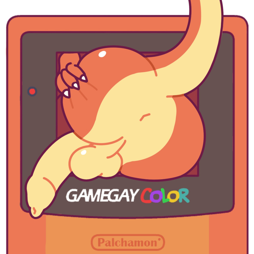 2023 anthro anus artist_name backsack balls big_balls big_butt big_penis bubble_butt butt butt_focus charizard claws console english_text erection faceless_character faceless_male foreskin game_boy_color game_boy_family game_console generation_1_pokemon genitals hand_on_butt hand_on_own_butt handheld_console hi_res humanoid_genitalia humanoid_penis long_penis male nintendo palchamon parody penis perineum pokemon pokemon_(species) presenting presenting_anus presenting_balls presenting_hindquarters presenting_penis simple_background solo spread_butt spreading take_your_pick text unretracted_foreskin white_background