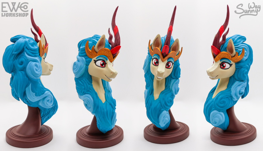 3d_printing asian_mythology bust_portrait chinese_mythology east_asian_mythology equid equine ewc_workshop figurine friendship_is_magic happy hasbro hi_res horn horse kirin mammal my_little_pony mythology painting photo pony portrait queen_rain_shine_(mlp) real regalia sculpture smile solo statue sunny_way