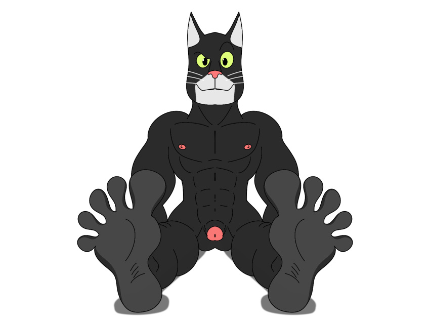 2020 5_toes abs alpha_channel anthro balls black_balls black_body black_fur blacksad countershade_face countershade_feet countershading domestic_cat feet felid feline felis flaccid foot_focus front_view fur genitals green_sclera grey_feet hi_res humanoid_feet john_blacksad jollyville male mammal muscular muscular_anthro muscular_male nipples nude pecs penis penis_tip pink_nipples pink_nose pink_penis_tip plantigrade prick_ears sitting smile smiling_at_viewer soles solo spread_toes toes whiskers white_body white_ears white_fur white_whiskers