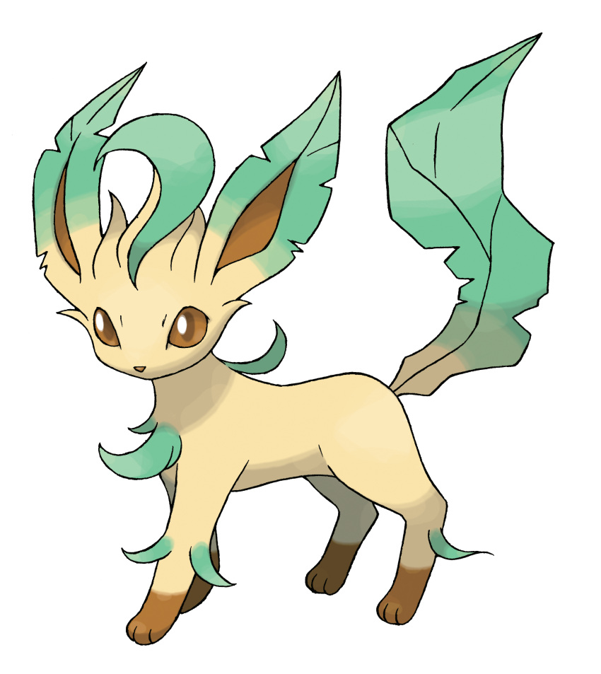 2006 3_toes alpha_channel ambiguous_gender brown_body brown_eyes brown_fur brown_sclera chest_tuft digitigrade eeveelution elemental_creature feet feral flora_fauna fur generation_4_pokemon glistening glistening_eyes green_body green_fur hi_res ken_sugimori leaf_ears leaf_tail leafeon leg_markings mammal markings nintendo official_art plant pokemon pokemon_(species) quadruped simple_background socks_(marking) solo standing tan_body tan_fur toes transparent_background tuft