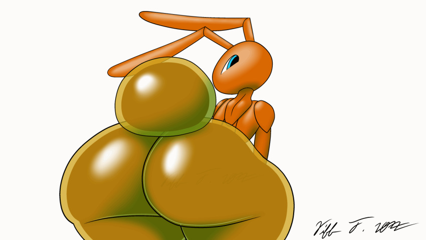animated ant antennae_(anatomy) anthro arthropod arthropod_abdomen artist_name big_butt black_pupils blue_eyes bouncing_butt brown_antennae brown_body butt butt_jiggle female glistening glistening_butt hi_res honeypot_ant huge_butt hymenopteran insect jiggling pupils signature simple_background solo thick_thighs twerking white_background wide_hips yiff_fantasy