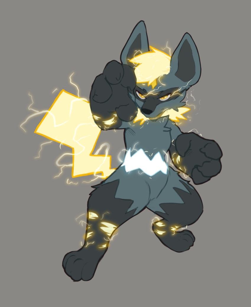 electric fan_character fighting_pose generation_4_pokemon hi_res hybrid lucario mendobear nintendo pokemon pokemon_(species) pose