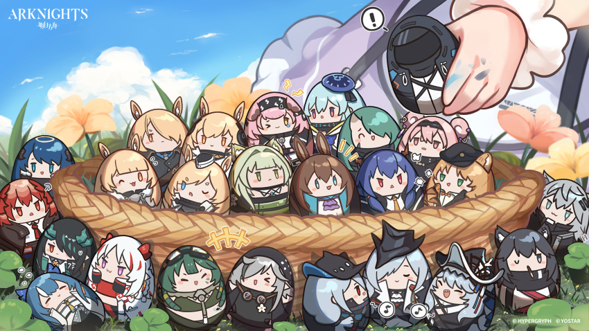 1other 2boys 6+girls :3 amiya_(arknights) animal_ears arknights black_hair blemishine_(arknights) blonde_hair blue_eyes blue_hair blush blush_stickers brown_hair cat_ears cat_girl ch'en_(arknights) chestnut_mouth closed_eyes closed_mouth commentary copyright_name demon_girl demon_horns doctor_(arknights) dragon_girl dragon_horns dusk_(arknights) easter easter_egg egg english_commentary everyone fiammetta_(arknights) frown gavial_(arknights) gladiia_(arknights) goldenglow_(arknights) green_eyes green_hair grey_hair highres horns horse_boy horse_ears horse_girl hoshiguma_(arknights) jitome lappland_(arknights) light_blue_hair light_brown_hair lin_(arknights) ling_(arknights) long_hair mabing mizuki_(arknights) mlynar_(arknights) mostima_(arknights) mouse_ears mouse_girl multiple_boys multiple_girls nearl_(arknights) nian_(arknights) official_art one_eye_closed open_mouth pink_eyes pink_hair purple_eyes rabbit_ears red_eyes red_hair second-party_source sharp_teeth skadi_(arknights) smile specter_(arknights) suzuran_(arknights) swire_(arknights) teeth texas_(arknights) tomimi_(arknights) triangle_mouth upper_teeth_only whislash_(arknights) white_hair wolf_ears wolf_girl yellow_eyes