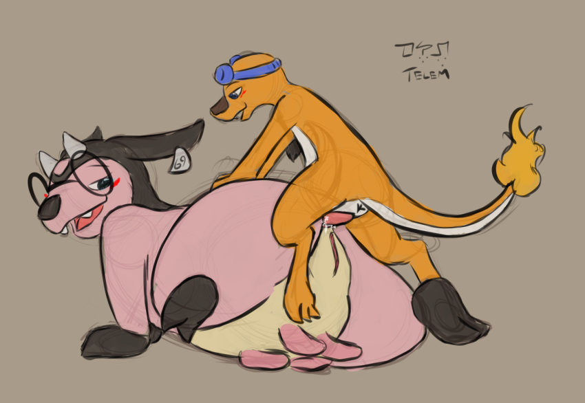 anal anal_penetration anus blush charmander duo female generation_1_pokemon generation_2_pokemon genitals larger_female male male/female miltank nintendo open_mouth penetration penis pokemon pokemon_(species) pussy sex size_difference smaller_male telem telem_(character)