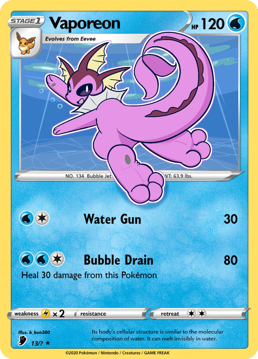 3_toes ambiguous_gender b_bun300 eevee eeveelution feet foot_focus fur generation_1_pokemon hi_res nintendo open_mouth pawpads pokemon pokemon_(species) pokemon_card smile soles solo tcg_card text toe_curl toes trading_card trading_card_game vaporeon