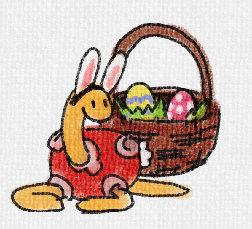 ambiguous_gender basket black_eyes container easter easter_basket easter_egg egg fake_ears fake_rabbit_ears generation_2_pokemon hi_res holidays nintendo pokemon pokemon_(species) red_shell reptile scalie shell shuckle turtle unknown_artist yellow_body