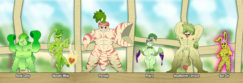 2_toes 3_toes 4_fingers abs absurd_res alternate_species annaengine areola aura balls barefoot belly biceps big_balls big_ears big_penis biped black_eyes bok_choy bonk_choy bonk_choy_(pvz) breasts buckteeth bun_chi_(pvz) cactus chart circumcised claws curvy_figure detailed_background digital_drawing_(artwork) digital_media_(artwork) dripping electronic_arts elemental_creature elemental_humanoid english_text eyebrows eyelashes feet female fighting_pose fingers fire flaccid flora_fauna flower food food_creature food_humanoid foreskin front_view genitals glowing glowing_body gradient_body green_body green_nipples group hair hair_over_eyes half-erect hands_behind_head headbutter_lettuce_(pvz) height_chart hi_res hidden_eyes holding_object holding_weapon holding_whip humanoid humanoid_genitalia humanoid_penis humanoidized lagomorph leaf leporid lettuce living_vegetable looking_at_viewer looking_up male mammal markings monotone_body multicolored_body muscular muscular_male navel nipples nude obscured_eyes one_tooth open_mouth overweight overweight_male parsnip_(pvz) pecs penis petals pincers pink_areola pink_nipples plant plant_hair plant_humanoid plants_vs._zombies pokra_(pvz) popcap_games pose presenting pseudo_hair pussy rabbit raised_arms scar scars_all_over short_stack slim slim_male slime smile smirk solo spiked_body spiked_tail spikes spikes_(anatomy) spread_arms standing striped_body striped_genitalia striped_penis stripes tail tan_body tan_penis teeth text thick_thighs toes tongue tongue_out tree two_tone_body unusual_anatomy vegetable vegetable_humanoid voluptuous wasabi_whip_(pvz) weapon whip wide_hips window yellow_body yellow_nipples