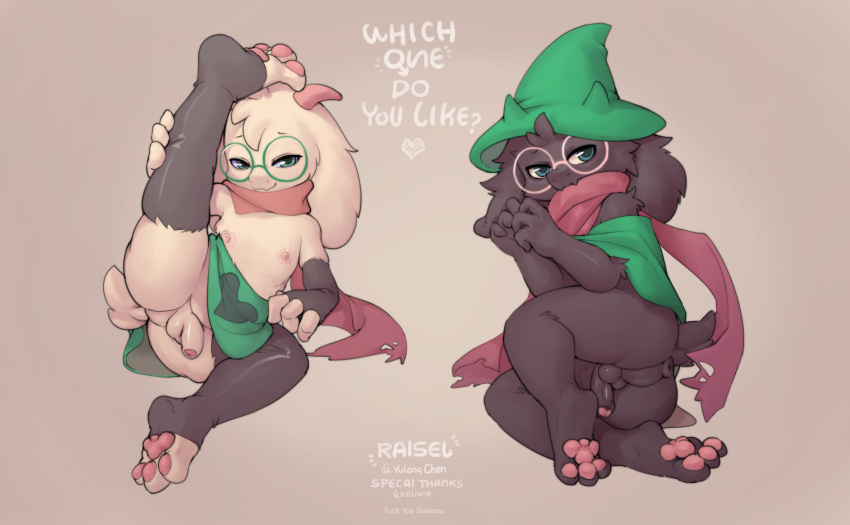 absurd_res anal clothing deltarune duo eyewear footwear foreskin genitals glasses hat headgear headwear hi_res legwear male male/male nipples penis raised_leg ralsei scarf socks spread_legs spreading stockings tight_foreskin undertale undertale_(series) yunlongchen