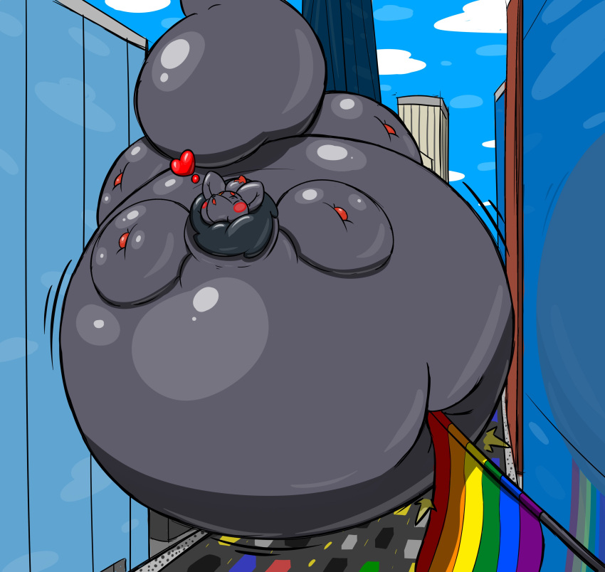 &lt;3 2020 absurd_res air_inflation animate_inanimate belly belly_expansion belly_inflation belly_squish big_belly black_nose blush building car cel_shading cloud expansion eyes_closed finalcord flag_(object) generation_5_pokemon glass grey_body hi_res inflatable inflation inflation_fetish lgbt_pride living_inflatable nintendo overinflated pokemon pokemon_(species) poking pride_color_flag pride_colors puncture red_feet reflection round_body rubber shaded sky squish vehicle zorua