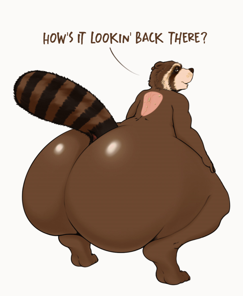 animated anthro backsack ball_slap balls big_butt brown_body brown_fur bubble_butt butt cheeky english_text fur genitals guardians_of_the_galaxy hi_res huge_butt jiggling looking_at_viewer looking_back looking_back_at_viewer loop male mammal markings marvel overweight overweight_male penis penis_slap procyonid raccoon raised_tail rear_view ring_(marking) ringtail rocket_raccoon short_playtime slap solo strip_game tail tail_markings text thick_tail thick_thighs thirstydraws twerking wide_hips