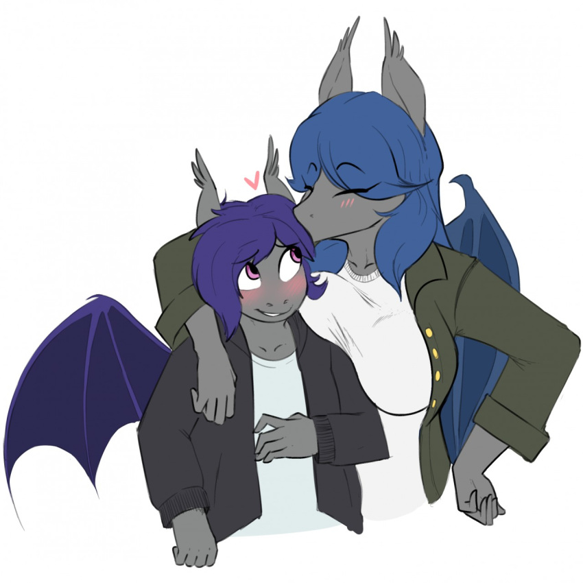 &lt;3 anthro bat_pony blush breasts brother brother_and_sister clothed clothing duo equid eyes_closed female happy hasbro hi_res larger_female male male/female mammal my_little_pony sand-filled-scarecrow sibling sister size_difference smaller_male