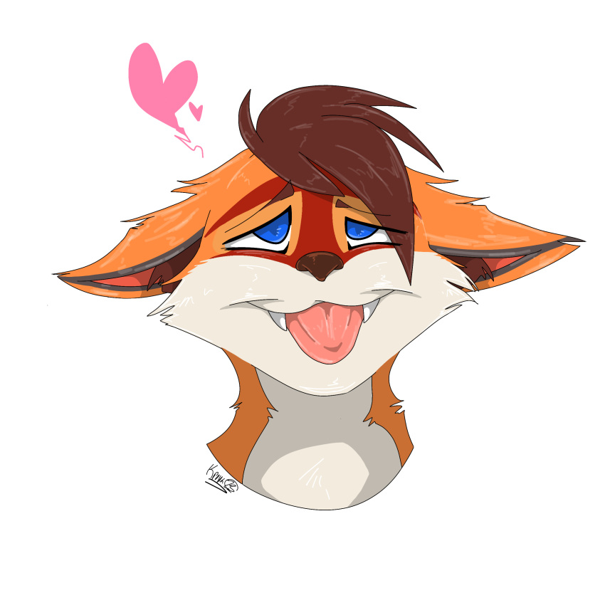 &lt;3 absurd_res anthro canid canine feroxdoon fox hi_res huffy krona999 love lust mammal no_thoughts nonbinary_(lore) red_fox smile solo submissive teeth tongue