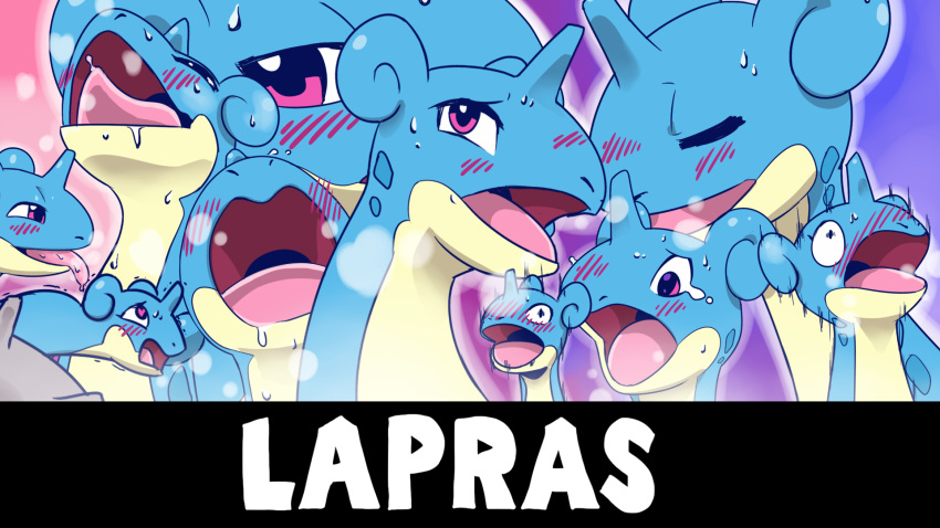 16:9 2020 ahegao ambiguous_gender blue_body blush bodily_fluids breath colored countershading crying digital_drawing_(artwork) digital_media_(artwork) english_text ergomancy expressions feral generation_1_pokemon gradient_background hi_res lapras looking_at_viewer looking_pleasured mammal marine moan multiple_images nintendo open_mouth pokemon pokemon_(species) shaded simple_background smile solo species_name sweat tears text tongue tongue_out white_text widescreen