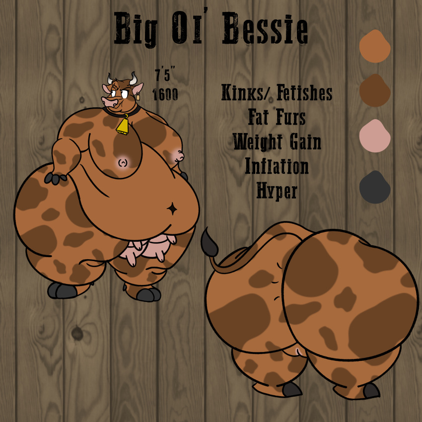 absurd_res anthro belly big_belly big_breasts big_butt bovid bovine breasts butt cartoonyshepherdnsfw cattle female female/female genitals hi_res huge_belly huge_breasts huge_butt mammal nipples obese obese_anthro obese_female overweight overweight_anthro overweight_female pussy solo teats udders