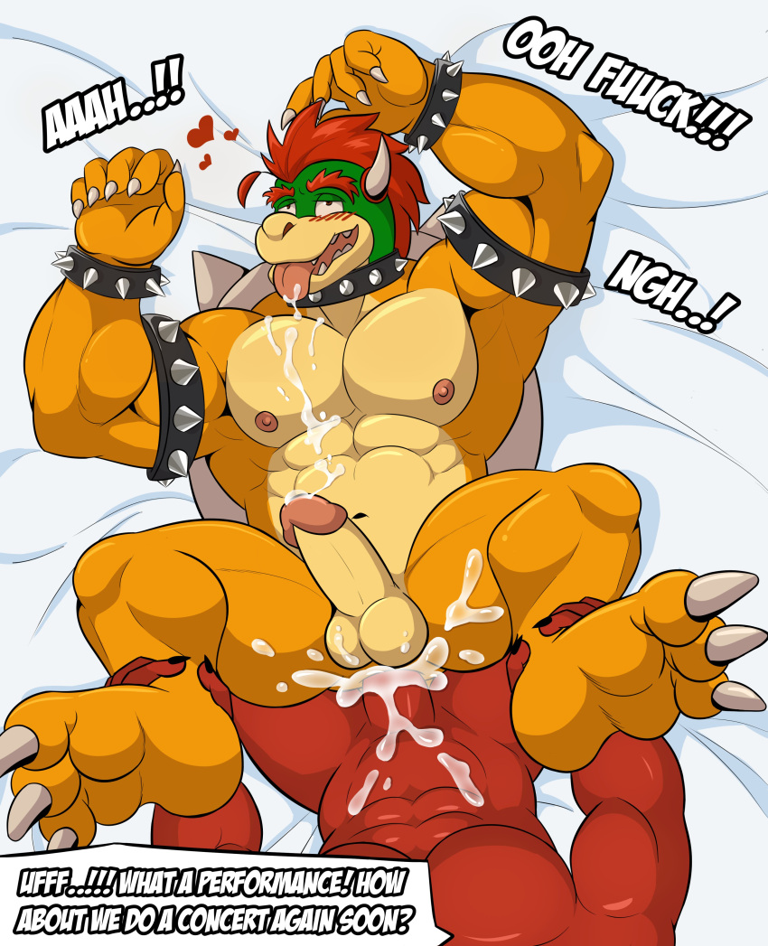 &lt;3 2023 abs absurd_res ambiguous_species anal anal_penetration ankle_grab anthro anthro_on_anthro anthro_penetrated anthro_penetrating anthro_penetrating_anthro armband balls bareback bedding bedding_background biceps blush bodily_fluids bowser bracelet claws collar cum cum_in_ass cum_inside cum_on_belly cum_on_body cum_on_chest cum_on_leg cum_on_self cum_on_tongue cum_splatter dialogue duo ejaculation english_text erection eye_roll eyebrows forced from_behind_position genital_fluids genitals hair hi_res horn humanoid_genitalia humanoid_penis jewelry kneeling koopa leg_grab looking_pleasured lying male male/male male_penetrated male_penetrating male_penetrating_male mario_bros mezzmar motion_lines navel nintendo nipples non-mammal_balls non-mammal_nipples nude obliques on_back pecs penetration penile penile_penetration penis penis_in_ass profanity rape scalie serratus sex shell sound_effects spiked_armband spiked_bracelet spiked_collar spiked_shell spikes spikes_(anatomy) teeth text thrusting tongue tongue_out until_they_like_it