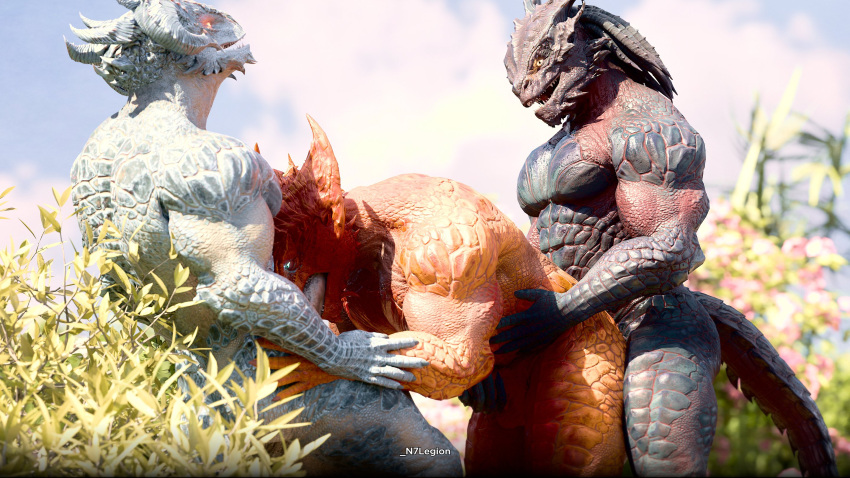 3d_(artwork) anal anal_penetration anthro anthro_on_anthro anthro_penetrated anthro_penetrating anthro_penetrating_anthro baldur's_gate balls black_body black_scales blender_(software) blue_body blue_eyes blue_scales butt day digital_media_(artwork) dragonborn_(dnd) dungeons_and_dragons erection fellatio genitals gimp_(software) glowing glowing_eyes group group_sex hand_on_stomach handjob handjob_while_penetrating hasbro hi_res hip_grab horn intraspecies looking_at_another male male/male male_penetrated male_penetrating male_penetrating_male muscular muscular_male open_mouth oral orange_body orange_scales outside penetration penile penis pseudo_hair reach_around red_body red_scales restfield scales scalie sex spitroast tan_body tan_scales teeth tentacle_hair tentacles threesome wizards_of_the_coast yellow_eyes