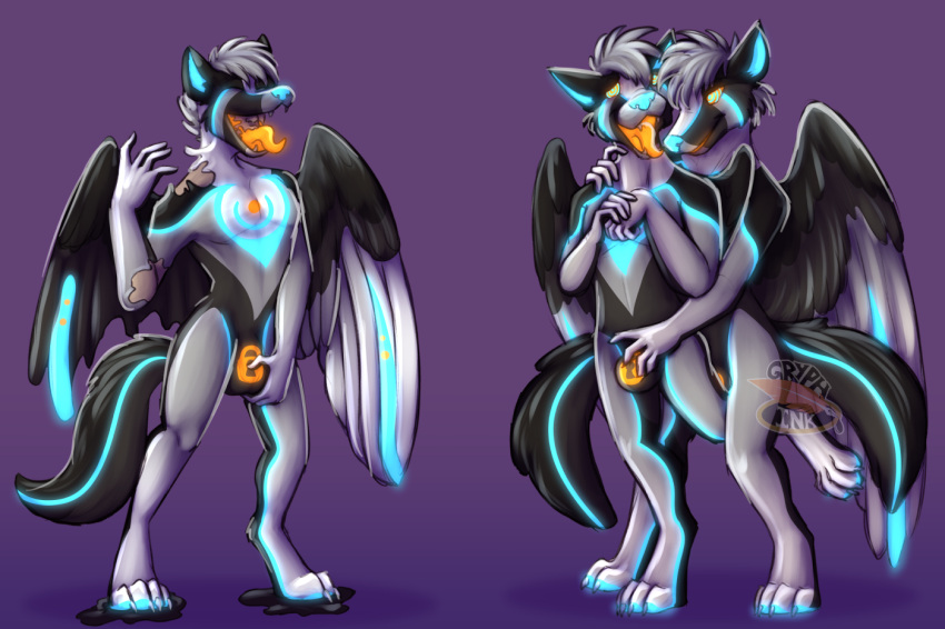 canid canine canis chastity_bulge chastity_device clone_transformation clonecest drone genitals goo_(disambiguation) goo_transformation hypnosis hypnotic_eyes lock_bulge mammal mind_control naughtygryph null_bulge penis transformation wings wolf