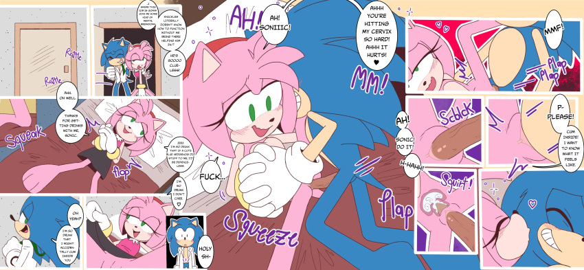 &lt;3 3_fingers 5_fingers absurd_res ahegao amy_rose bed bedroom_eyes blue_spikes bodily_fluids canaryprimary clothed clothing colored cum cum_in_pussy cum_inside dialogue drunk drunk_sex duo english_description english_text erection eulipotyphlan female fingers furniture genital_fluids genitals gloves green_eyes handwear hedgehog hi_res htnsfw123 kissing_cheek looking_pleasured male male/female mammal narrowed_eyes nude open_mouth open_smile orgasm orgasm_face penis pink_spikes pussy seductive sega sex smile sonic_the_hedgehog sonic_the_hedgehog_(series) substance_intoxication teeth text tongue undressing vaginal white_clothing white_gloves white_handwear