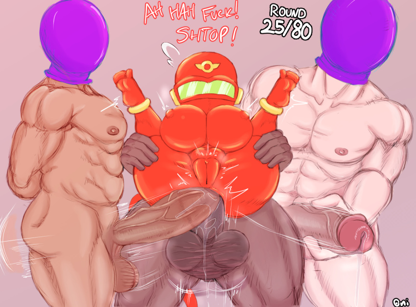 anal anal_penetration anthro ape big_breasts bloons_tower_defense bodily_fluids breasts clothing dark_body dark_skin double_anal double_penetration female forced full_nelson genital_fluids genitals group haplorhine human human_on_anthro humanoid instant_loss_2koma interspecies male male/female mammal monkey muscular muscular_male ninja_kiwi oni_draws overweight overweight_female penetration plump_labia precum primate pussy rape rubber rubber_clothing rubber_suit slightly_chubby slightly_chubby_female text thick_thighs through_clothing