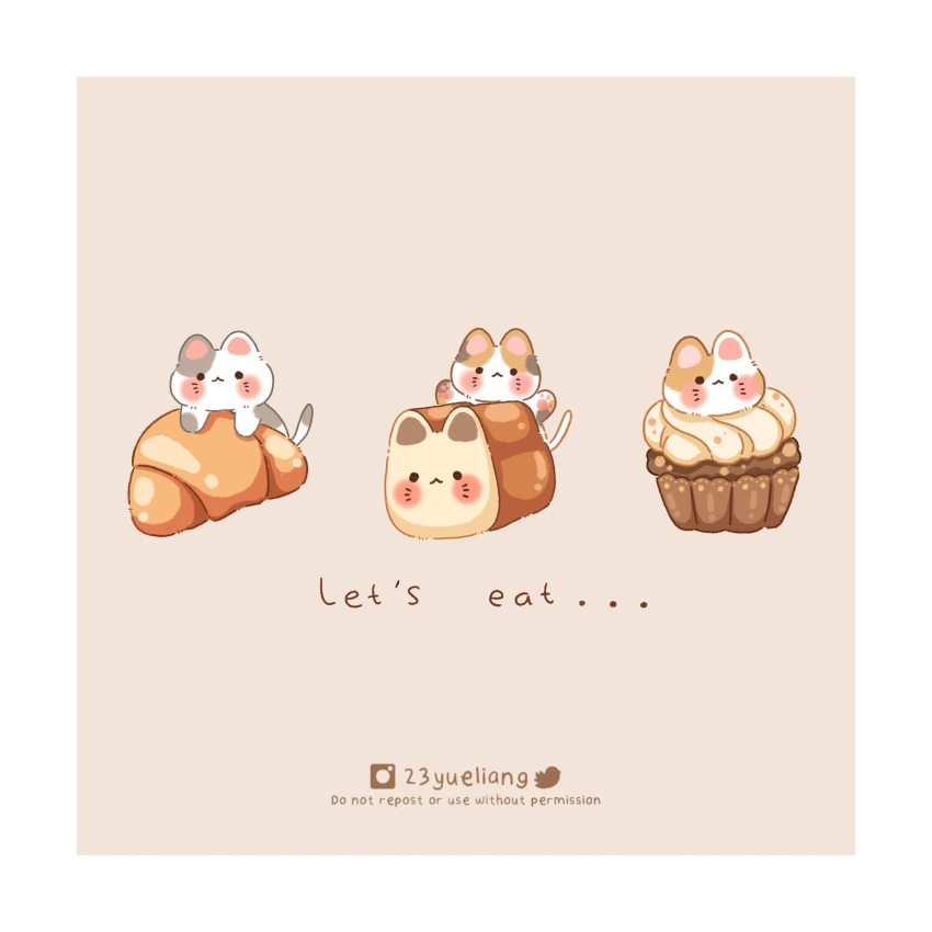 23yueliang :&lt; animal_ears blush bread cat cat_ears cat_tail cream croissant food highres muffin original simple_background stain tail whiskers