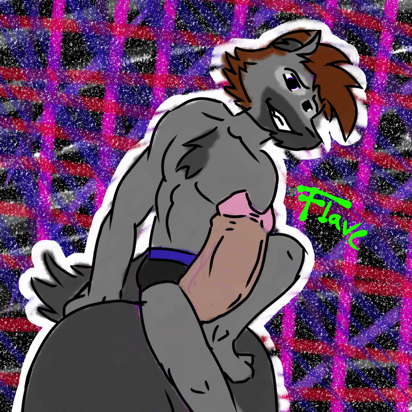 absurd_res balls big_balls big_penis brown_hair bulge canid canine canis chaotic_background clothing feet fisting flave foot_on_balls fur genitals grey_body grey_fur hair hi_res huge_balls huge_penis hyper hyper_balls hyper_genitalia hyper_penis itching likie_(flave) male mammal masturbation penetration penis scratching simple_coloring sitting_on_balls solo tail underwear urethral urethral_fisting urethral_masturbation urethral_penetration wolf