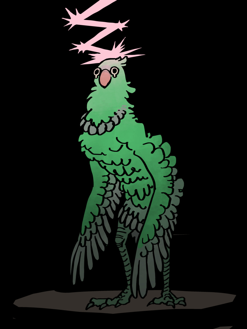 2022 3:4 4_toes absurd_res anisodactyl anthro avian beak biped bird black_background bodily_fluids chimera claws colored digital_drawing_(artwork) digital_media_(artwork) eddybird feathered_wings feathers feet female female_(lore) front_view green_body green_feathers hi_res looking_at_viewer moa_(bird) orange_beak parrot ratite scp-1849 scp_foundation scuted_feet scuted_legs scutes simple_background solo standing tears telepathy toe_claws toes winged_arms wings