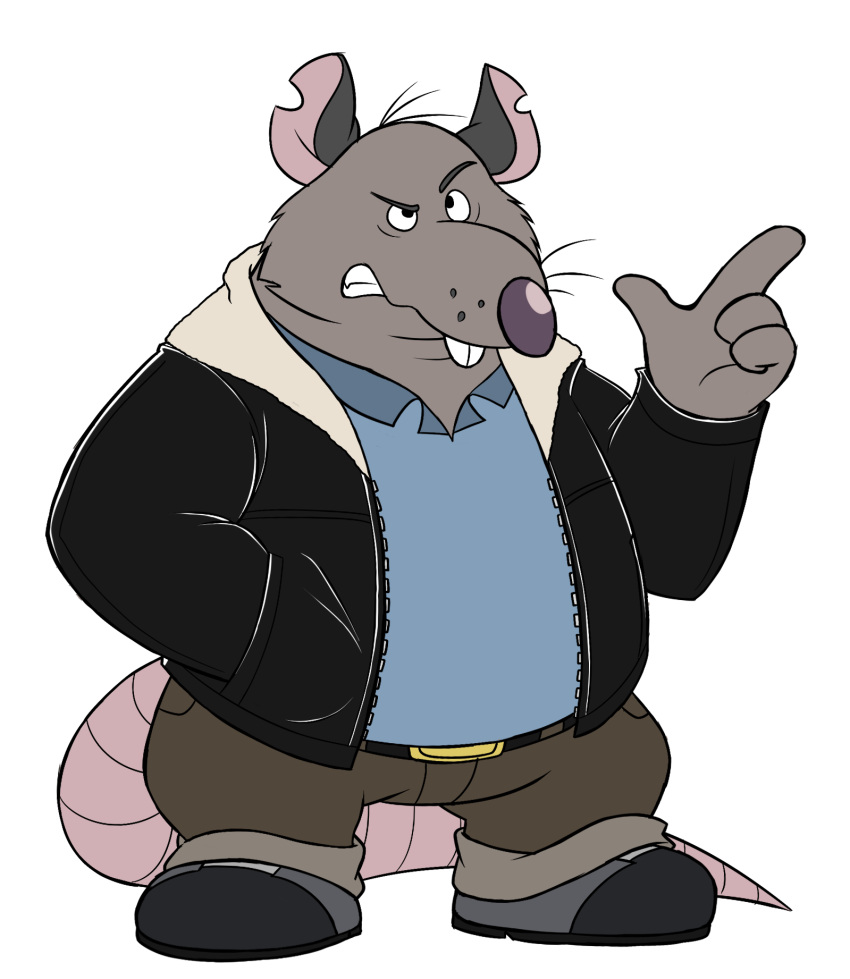 2023 alpha_channel anthro belly bottomwear brok_the_investigator clothing glassesgator guard_(brok_the_investigator) hi_res humanoid_hands male mammal murid murine overweight overweight_male pants rat rodent shirt simple_background solo topwear transparent_background