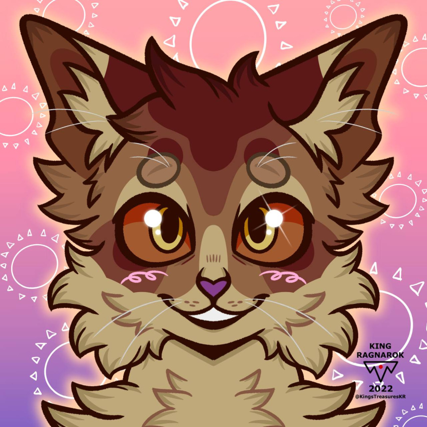 1:1 2d anthro artforsale brown commissionsopen digital_media_(artwork) domestic_cat eyestrain felid feline felis furry furryart furryfandom hi_res invalid_tag kingstreasures male mammal smile