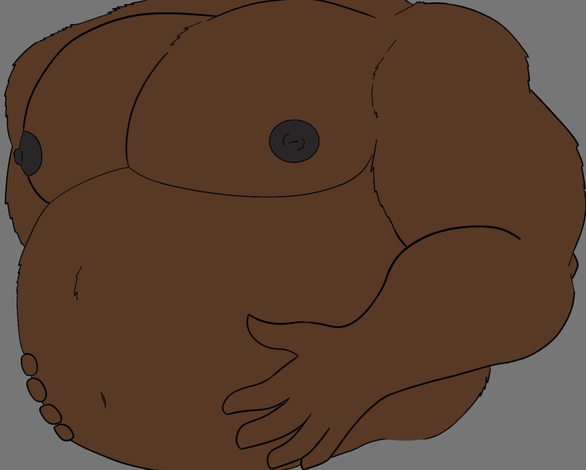 ambiguous_gender anthro belly brown_body brown_fur chubby_male fur furry_body hi_res male male/ambiguous moobs musclegut navel nipples solo theursine thick_nipples upper_body